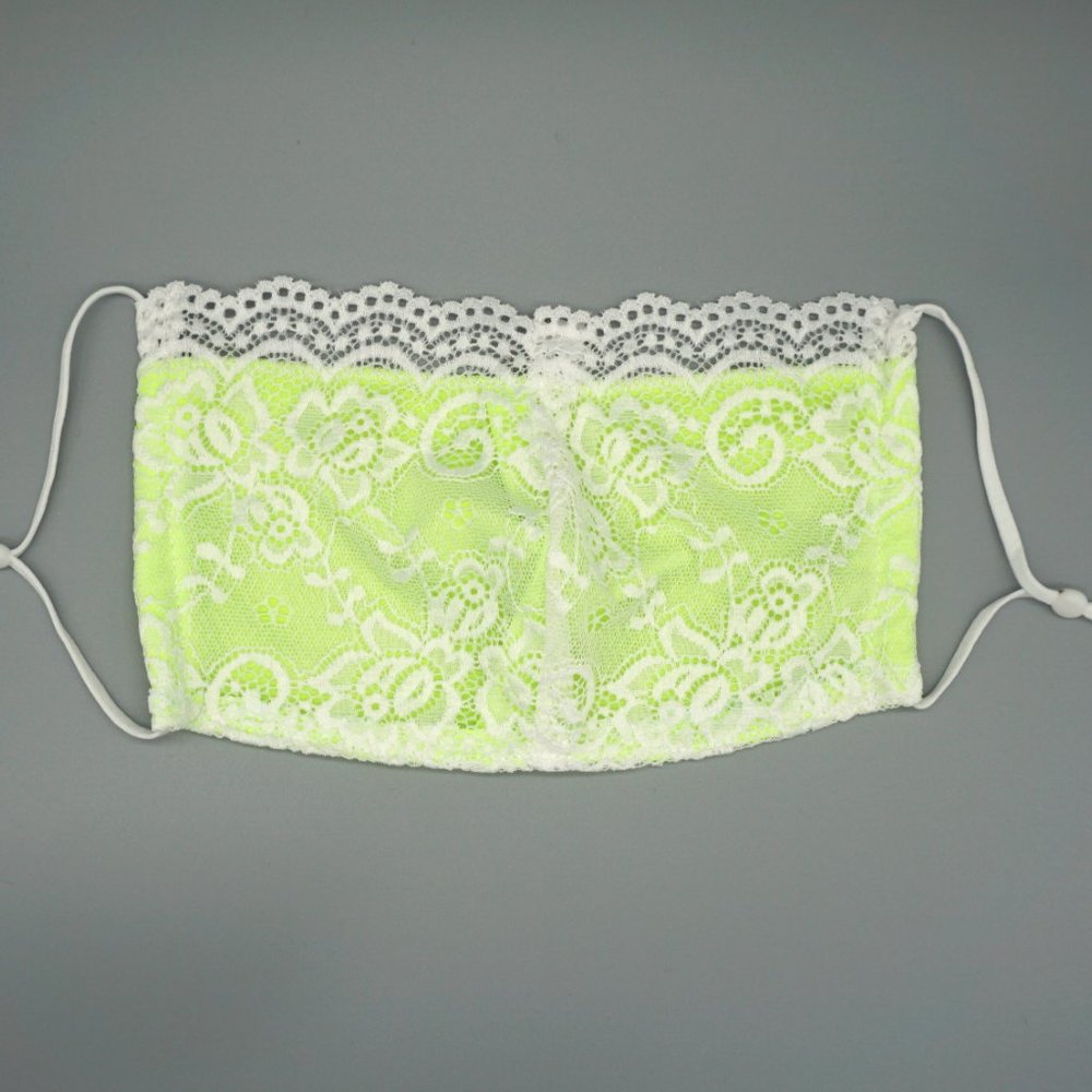 White Green Lace Face Mask Dust mask Fashion mask - Picture 2 of 5
